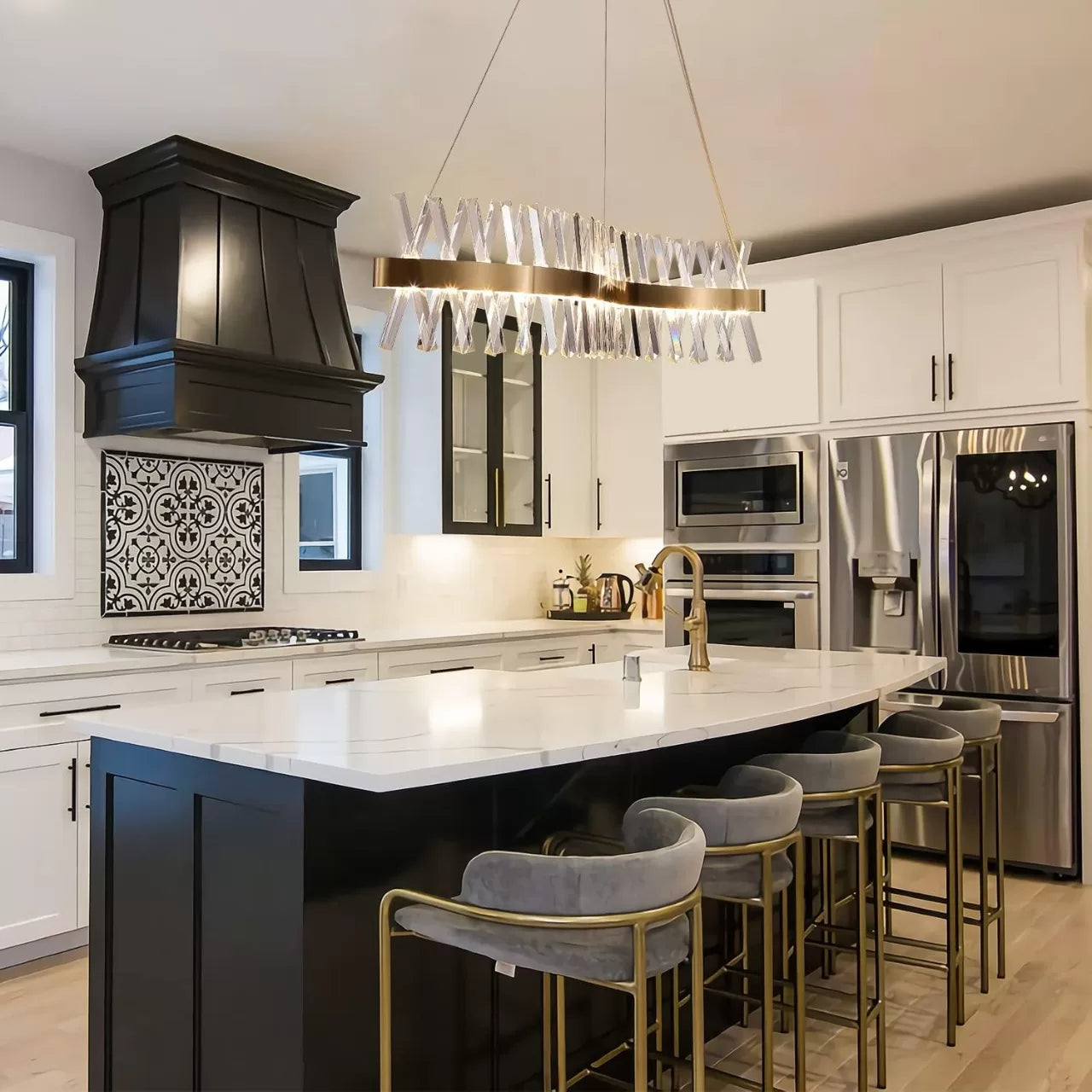 S SHAPED CRYSTAL CHANDELIER