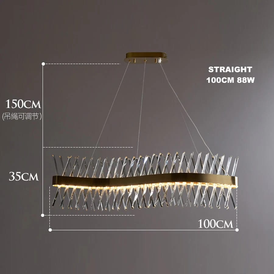 S SHAPED CRYSTAL CHANDELIER